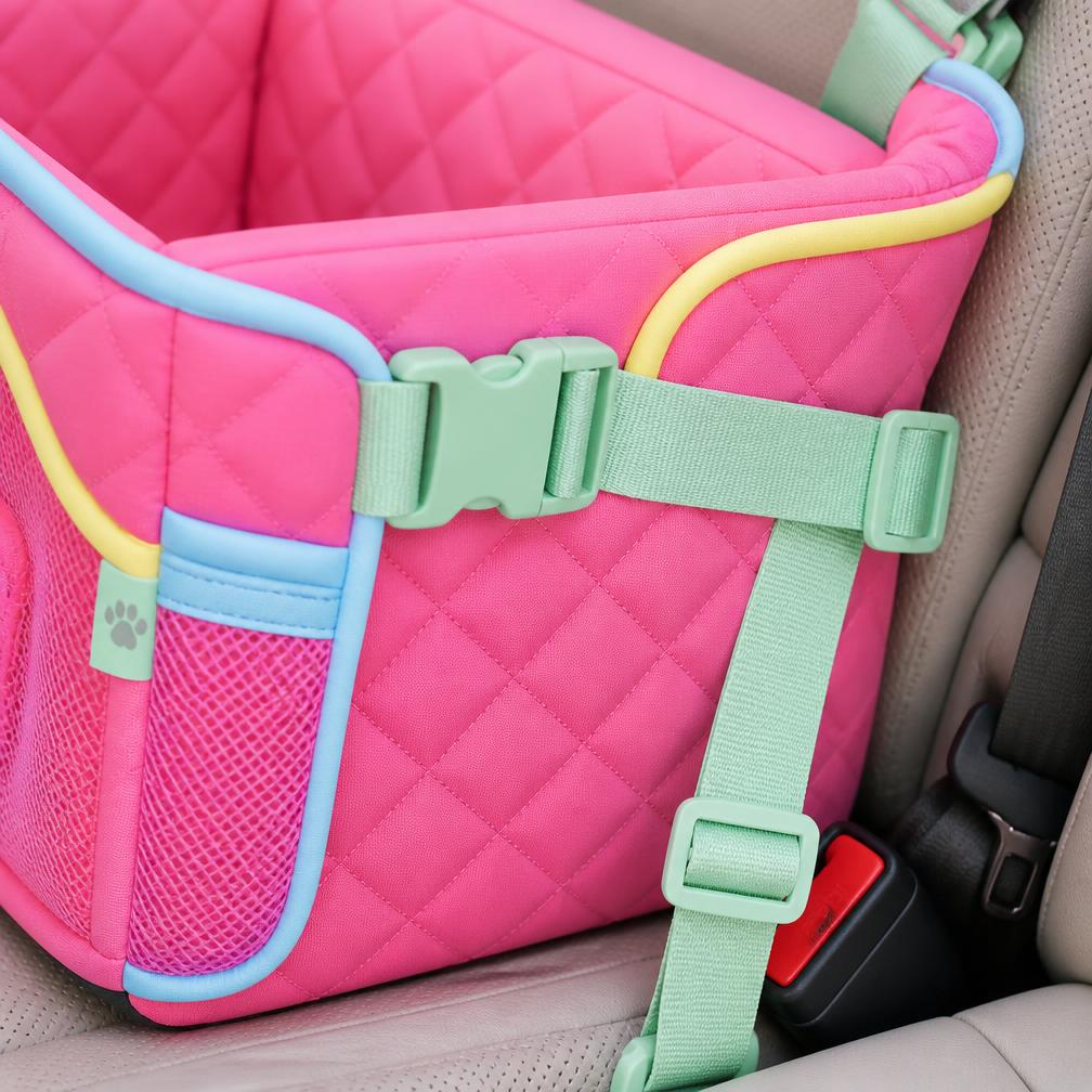Correa de sujeción del asiento fijada al cinturón de seguridad del coche